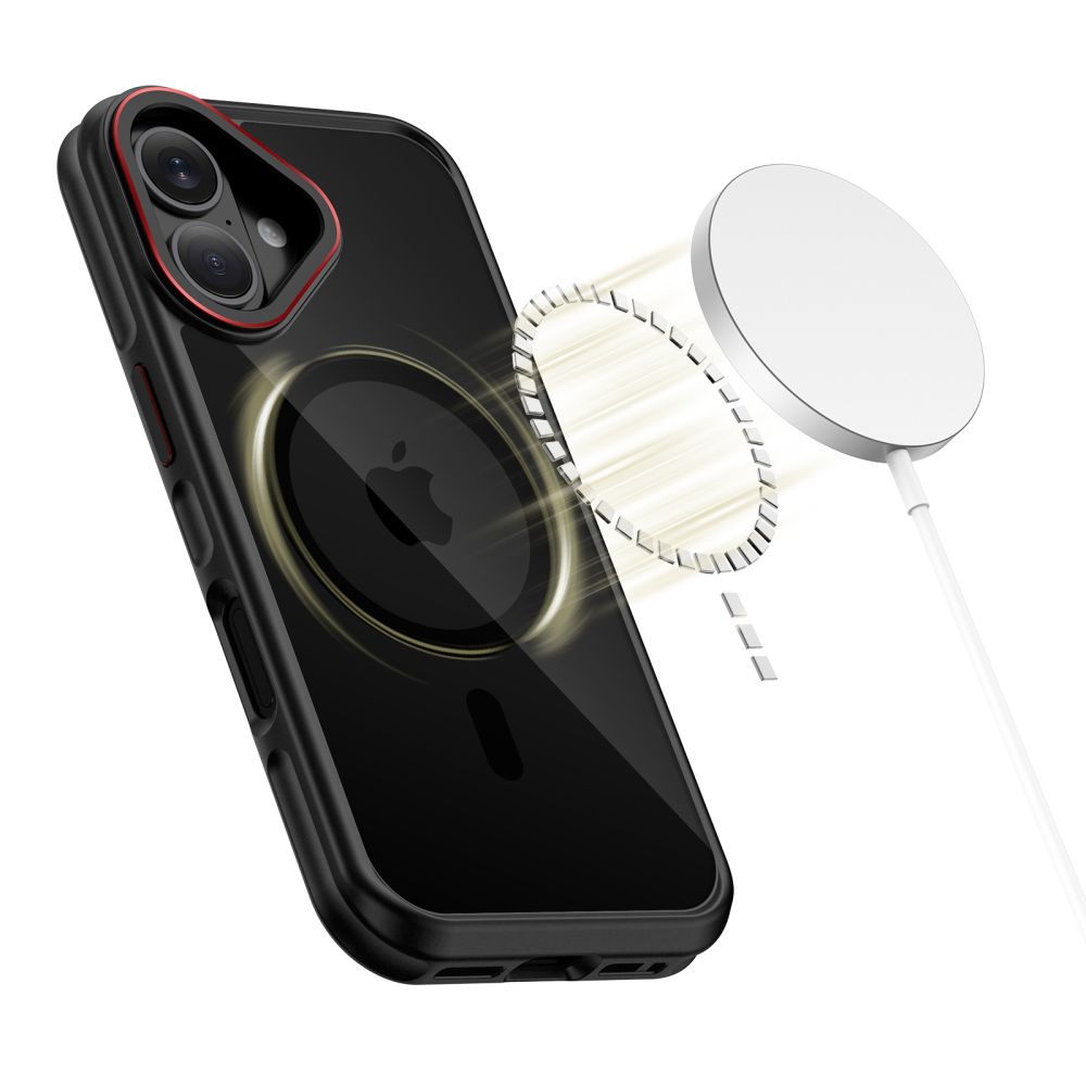 Tech-Protect MagHybrid MagSafe vāciņš iPhone 17 tālrunim – melns un sarkans | Phone Case Cover (1)