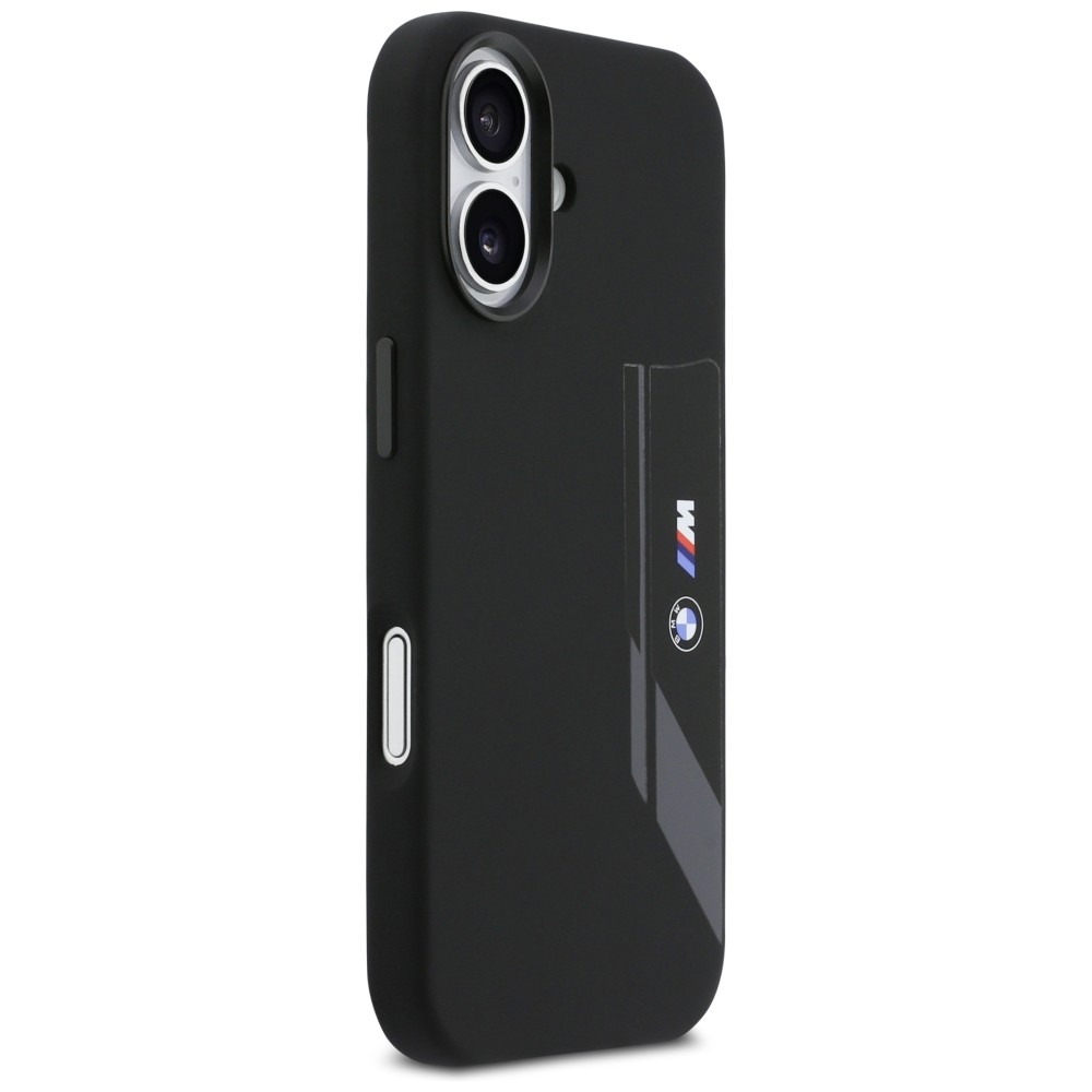 BMW M silikona MagSafe vāciņš ar vertikālu logotipu iPhone 17 tālrunim – melns | Phone Case Cover (2)