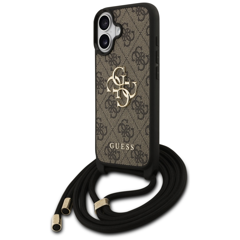 Guess 4G Big Logo Cord Stap soma–maks telefona maciņš iPhone 17 – brūns | Phone Case Cover (0)
