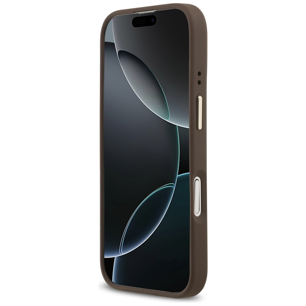 Guess 4G PU Classic Logo MagSafe Maciņš iPhone 17 telefonam – brūns | Phone Case Cover (3)