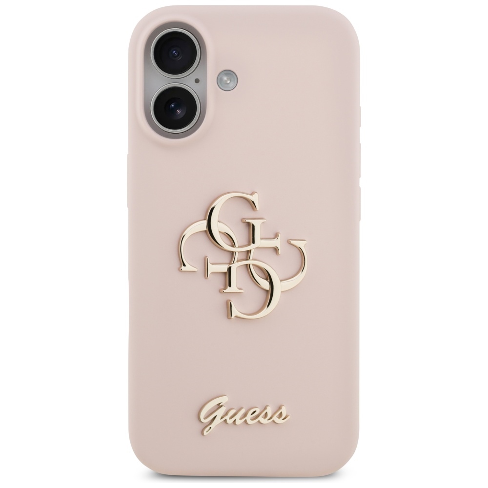 Guess silikona Big 4G Script vāciņš iPhone 17 – rozā | Phone Case Cover (1)