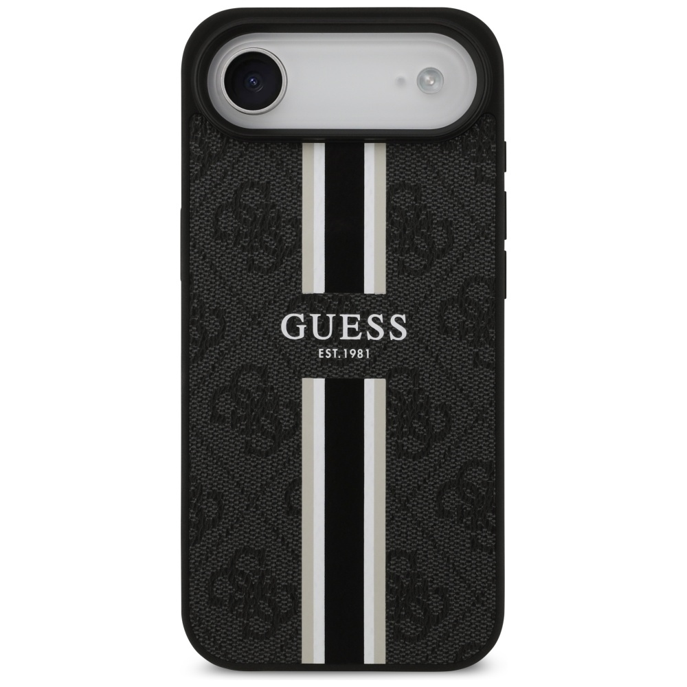 Guess 4G Printed Stripes MagSafe vāciņš iPhone 17 Air – melns | Phone Case Cover (1)