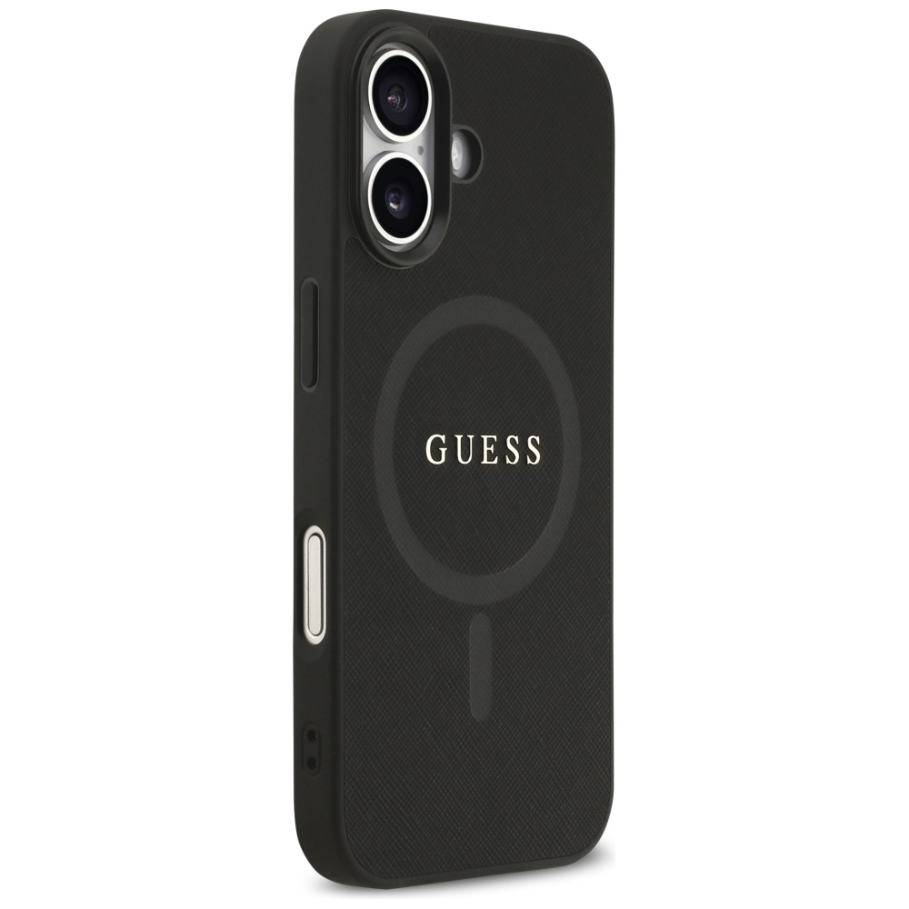 Guess Saffiano Classic Logo MagSafe vāciņš iPhone 17 tālrunim – melns | Phone Case Cover (2)