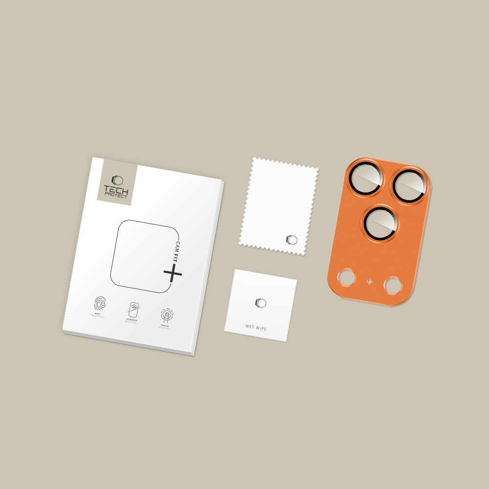 Tech-Protect Camfull Fit+ kameras lēcas stikls iPhone 17 Pro – oranžs | Camera Glass Protector (2)