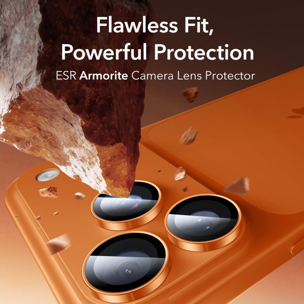 ESR Armorite kameras lēcas stikls iPhone 17 Pro / Max / 15 Pro / Max / 16 Pro / Max / 17 Pro / Max – oranžs |... (1)