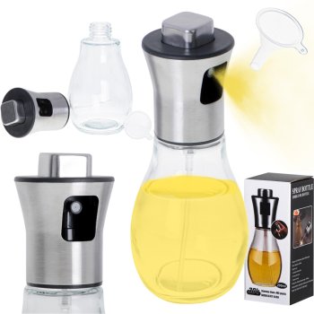 Eļļas smidzinātājs ar dozatoru, 200 ml stikla pudele