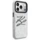 Karl Lagerfeld IML Glitter KL Diamond Logo vāciņš iPhone 17 Pro telefonam – sudraba | Phone Case Cover