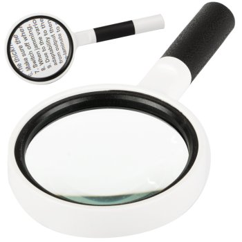 Klasiskā lupa ar 6x palielinājumu, 65 mm, melnbalta