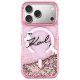 Karl Lagerfeld šķidro spīdumu Karl Script Logo MagSafe vāciņš iPhone 17 Pro – rozā | Phone Case Cover