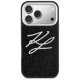 Karl Lagerfeld IML Glitter KL Diamond Logo vāciņš iPhone 17 Pro telefonam – melns | Phone Case Cover