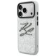 Karl Lagerfeld IML Glitter KL Diamond Logo vāciņš iPhone 17 Pro telefonam – sudraba | Phone Case Cover