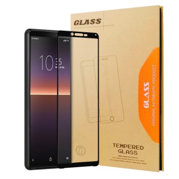 Sony Xperia 10 II 5D Full Cover Tempered Glass Screen Protector | Aizsargstikls ekrānam