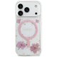Guess Resin Flowers Glitter MagSafe MagCase iPhone 17 Pro telefonam – rozā | Phone Case Cover