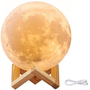 Dekoratīvā Nakts Istabas Lampa 3D Mēness, 8 cm | Night LED Lamp - Moon