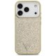 Guess Glitter Trīsstūra Logotipa MagSafe Maciņš iPhone 17 Pro – Zelts | Phone Case Cover