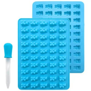 Silikona veidnes konfekšu gatavošanai + pipete | Silicone Molds for Making Candies and Jelly Bears + pipette