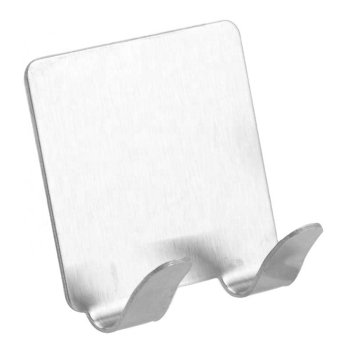 Skuvekļa turētājs, sienas pakaramais ar diviem āķiem, Sudraba | Razor Holder