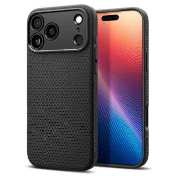 Apple iPhone 17 Pro 6.3'' Spigen Liquid Air TPU Case Cover, Black | Telefona Vāks Maks Apvalks Bampers