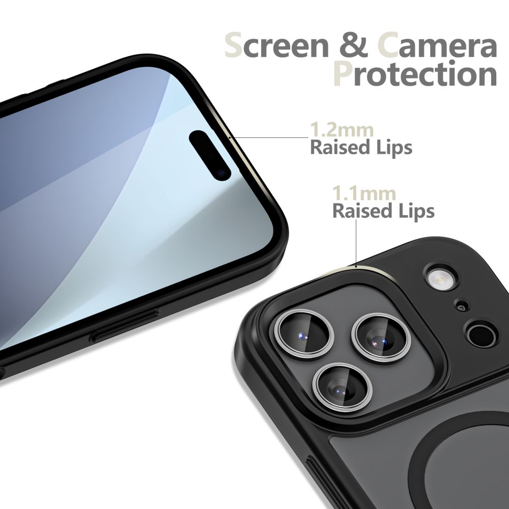 Tech-Protect MagMat XT 4-gab. MagSafe vāciņš iPhone 17 Pro - Matēts melns | 4-Set Phone Case Cover Matte Black (1)