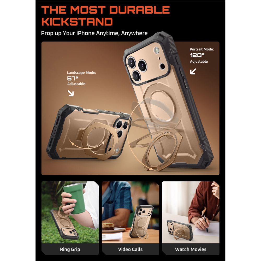 Supcase UB Grip Pro Mag MagSafe vāciņš iPhone 17 - Zelts | Phone Case Cover Gold (2)