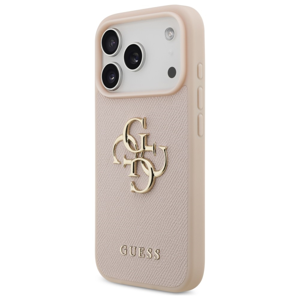 Guess Grained Big 4G & Classic Logo iPhone 17 Pro vāciņš - rozā | Case Pink (0)