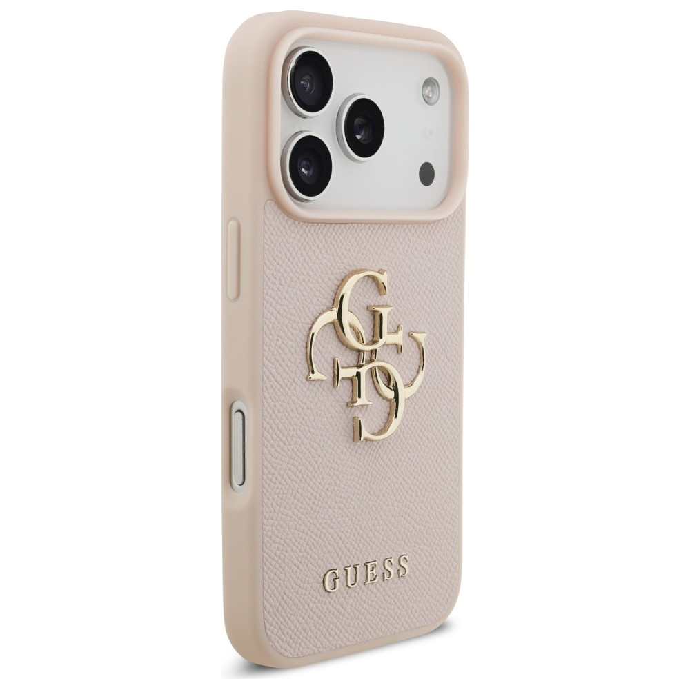 Guess Grained Big 4G & Classic Logo iPhone 17 Pro vāciņš - rozā | Case Pink (2)