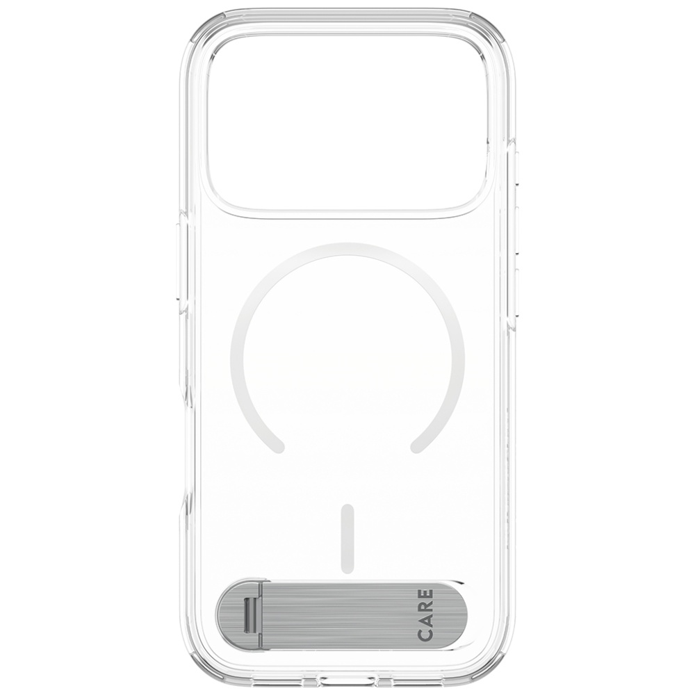 CARE by PanzerGlass Feature vāciņš ar statīvu un MagSafe iPhone 17 Pro - caurspīdīgs | Case W. Kickstand Clear (1)