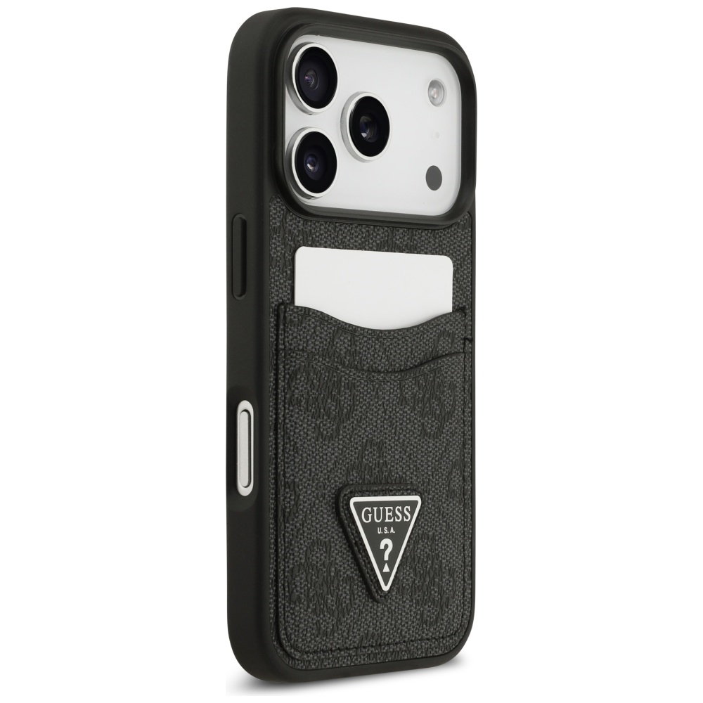 Guess 4G Double Card Triangle vāciņš iPhone 17 Pro – melns | Phone Case Cover (2)