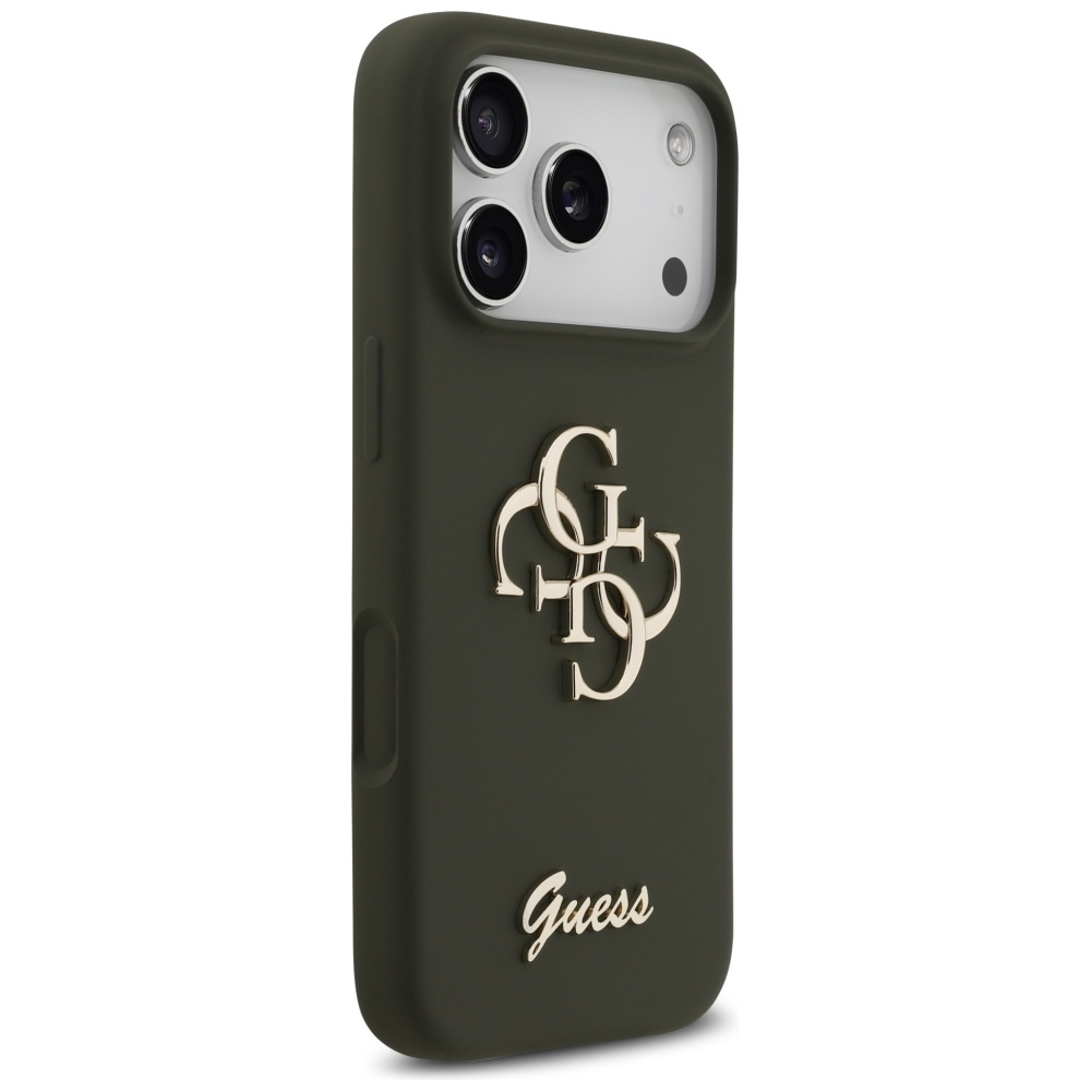 Guess silikona maciņš Big 4G Script iPhone 17 Pro - zaļš | Phone Case Cover (2)