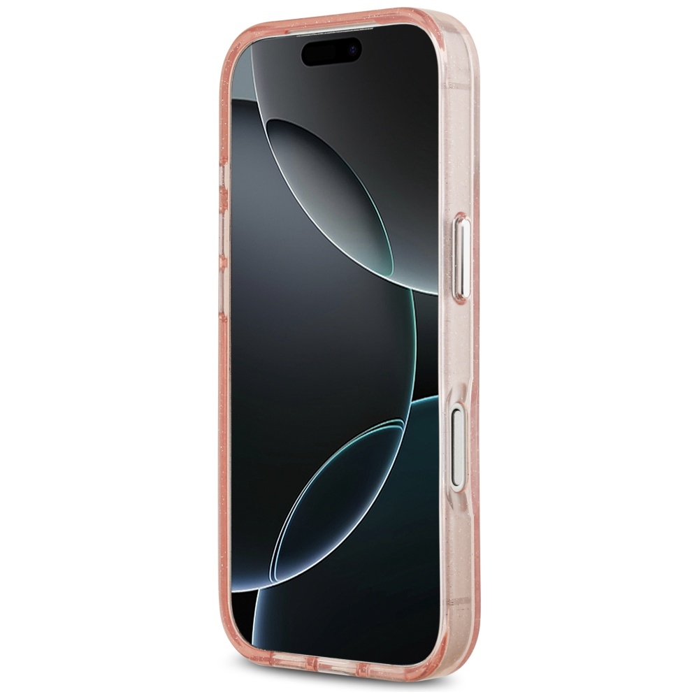 Karl Lagerfeld IML Glitter Karl & Choupette Heads Logo maciņš ar MagSafe iPhone 17 Pro — rozā | Phone Case Cover (3)