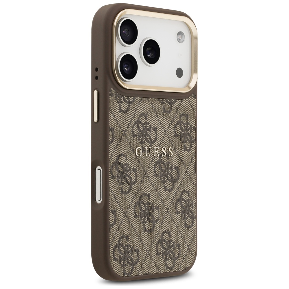 Guess 4G PU Classic Logo MagSafe Maciņš ar MagSafe iPhone 17 Pro tālrunim – brūns | Phone Case Cover (2)