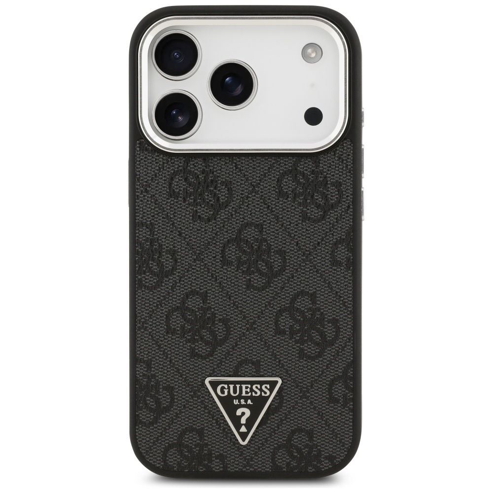 Guess 4G Triangle Logo MagSafe vāciņš iPhone 17 Pro – melns | Phone Case Cover (1)