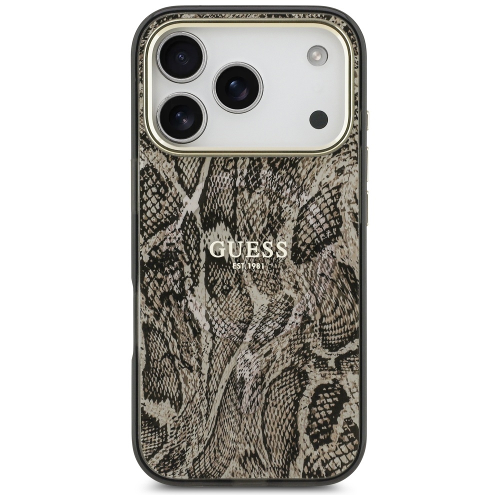 Guess Python raksta MagSafe vāciņš iPhone 17 Pro telefonam – brūns | Phone Case Cover (1)