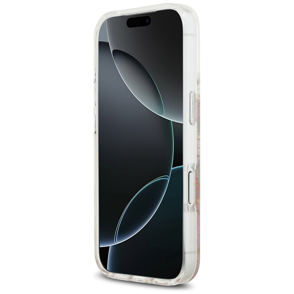 Guess Resin Flowers Glitter MagSafe MagCase iPhone 17 Pro telefonam – rozā | Phone Case Cover (3)