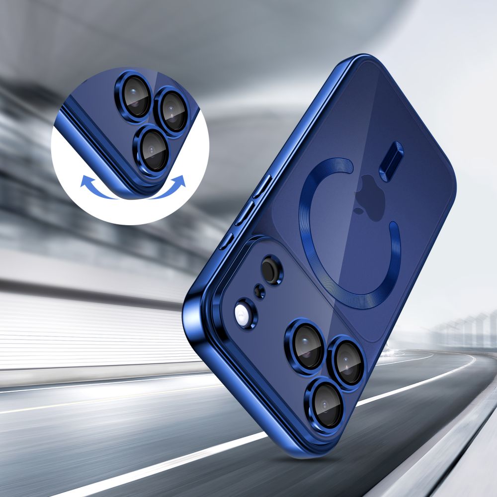 Tech-Protect MagFlex MagSafe vāciņš iPhone 17 Pro telefonam – caurspīdīgi tumši zils | Phone Case Cover (2)