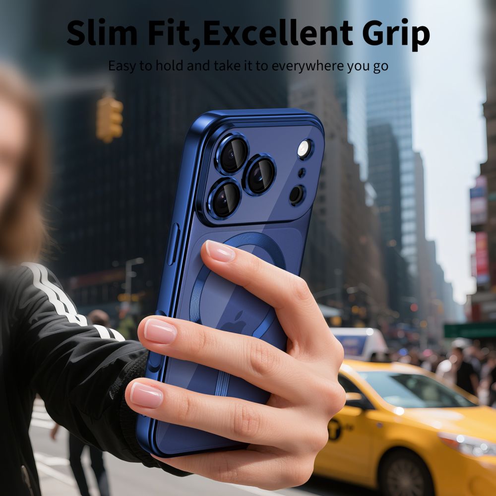 Tech-Protect MagFlex MagSafe vāciņš iPhone 17 Pro telefonam – caurspīdīgi tumši zils | Phone Case Cover (3)