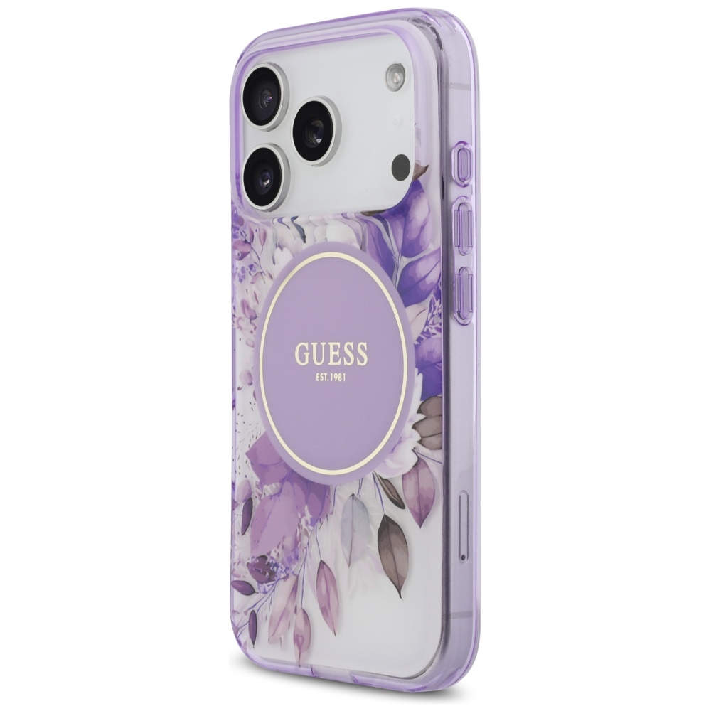 Guess IML Flower & Tonal Circle MagSafe vāciņš iPhone 17 Pro – violets | Phone Case Cover (0)