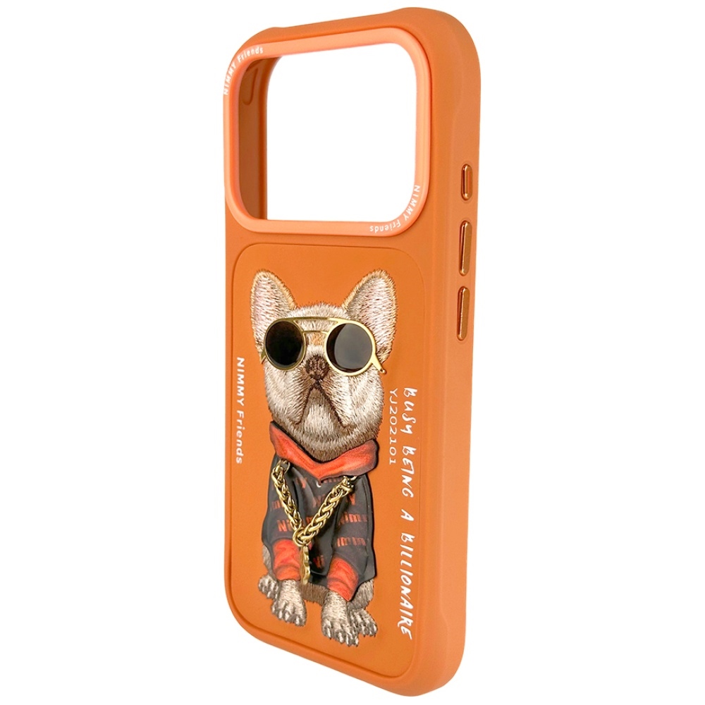 Nimmy Glasses stilīga suņa iPhone 17 Pro vāciņš – oranžs | Phone Case Cover (2)