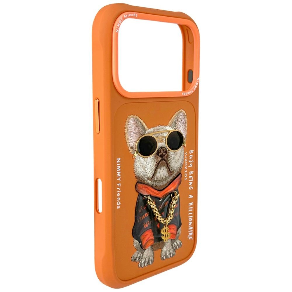 Nimmy Glasses stilīga suņa iPhone 17 Pro vāciņš – oranžs | Phone Case Cover (3)