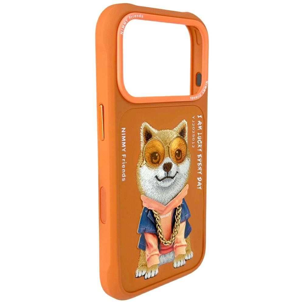 Nimmy Glasses Cool Dog iPhone 17 Pro vāciņš – oranžs | Phone Case Cover (3)