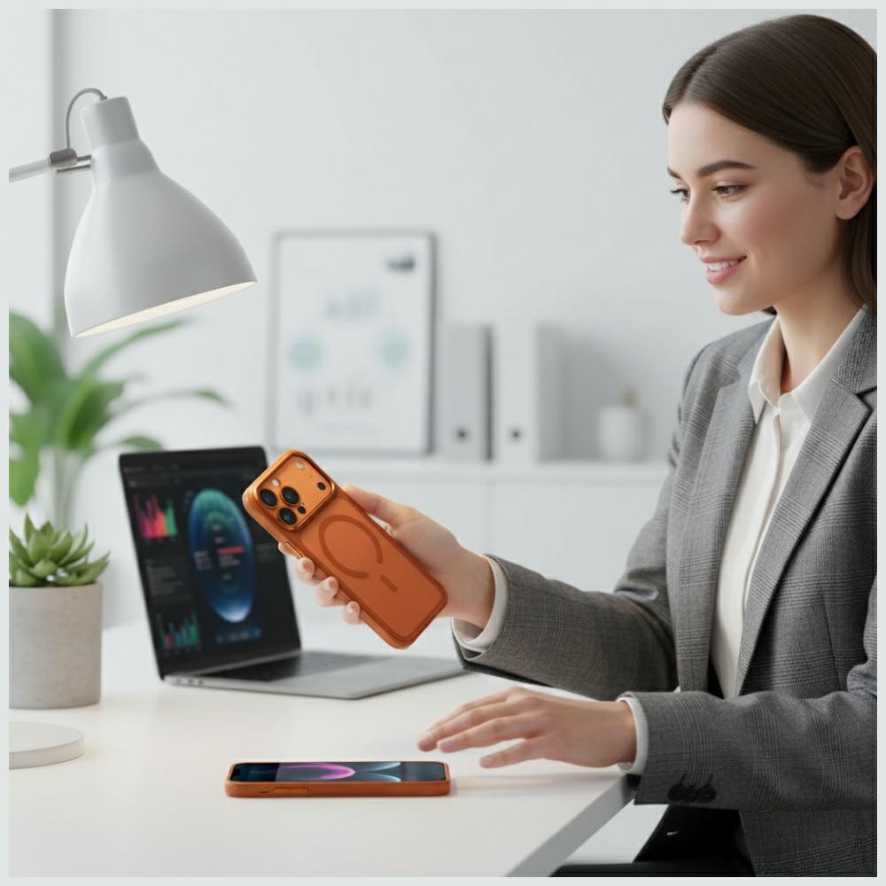 Uniq Veren iPhone 17 Pro Magclick uzlādes maciņš – oranžs | Phone Case Cover (3)