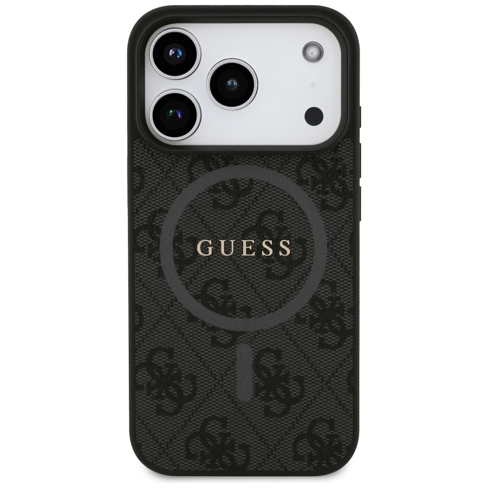 Guess 4G Ring Classic Logo MagSafe vāciņš iPhone 17 Pro telefonam – melns | Phone Case Cover (1)