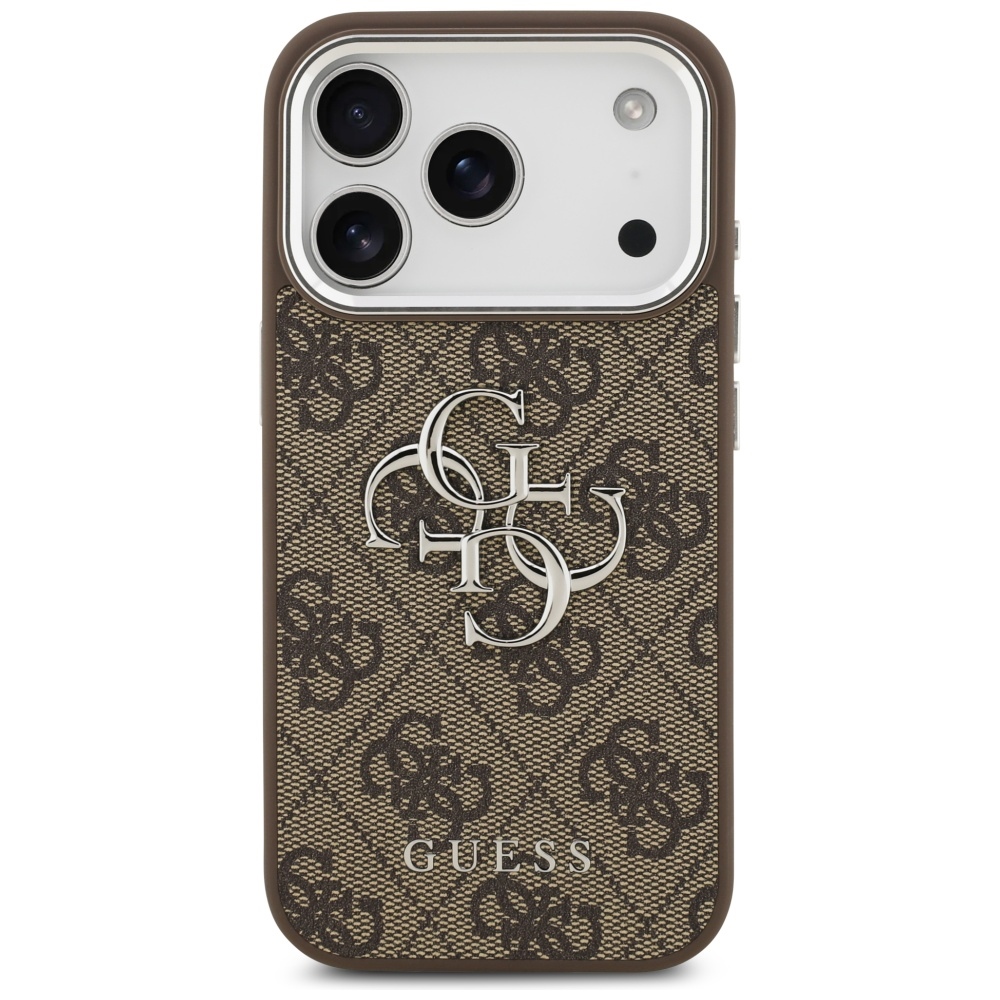 Guess 4G Big 4G Classic Logo maciņš iPhone 17 Pro brūns - sudrabs | Phone Case Cover (1)