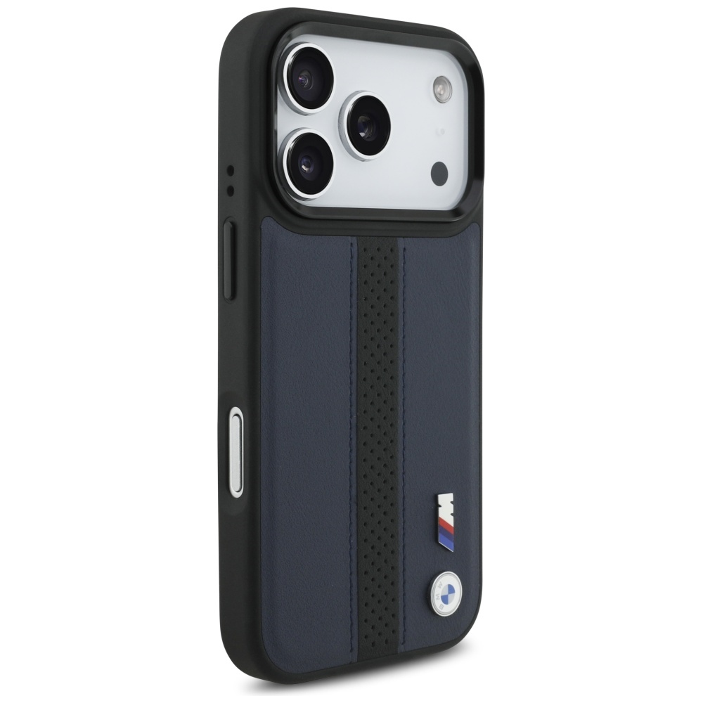 BMW M perēta svītru logotipa MagSafe vāciņš iPhone 17 Pro – tumši zils | Phone Case Cover (2)