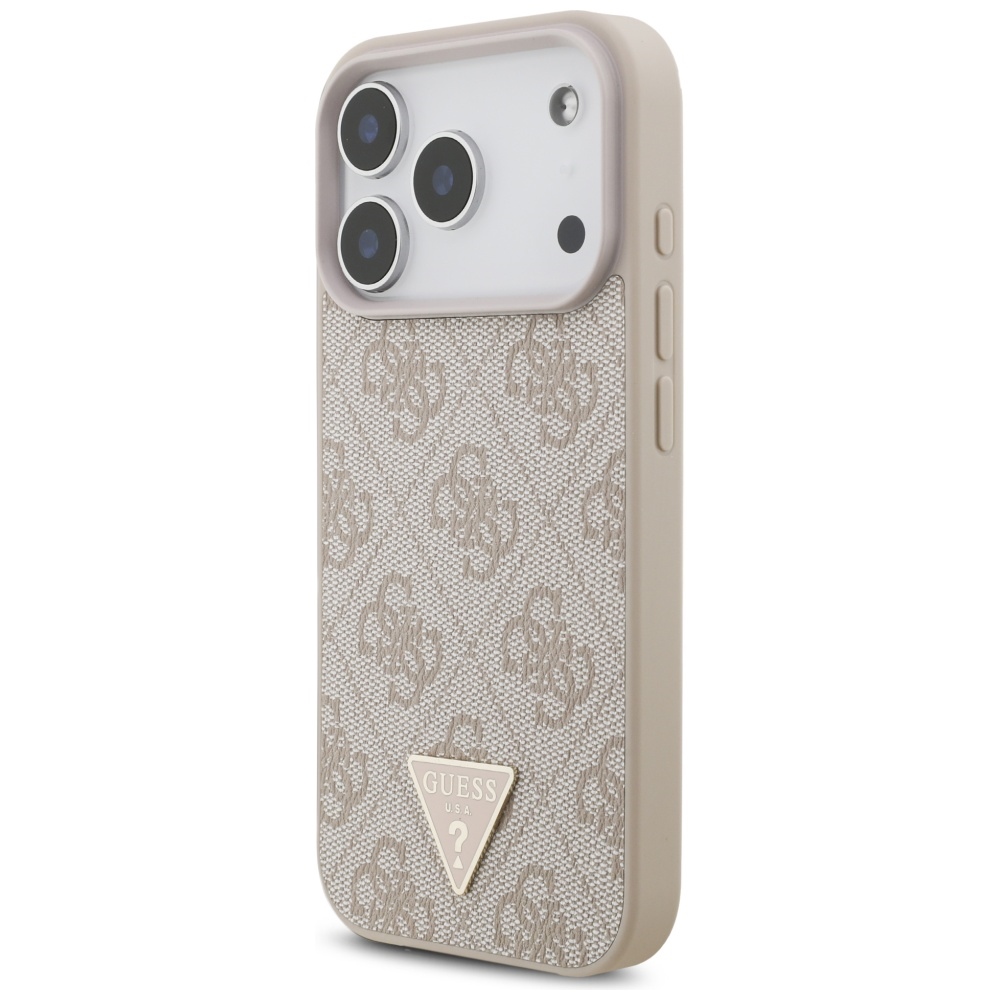 Guess 4G siksniņas Triangle Logo MagSafe maciņš iPhone 17 Pro – rozā | Phone Case Cover (1)