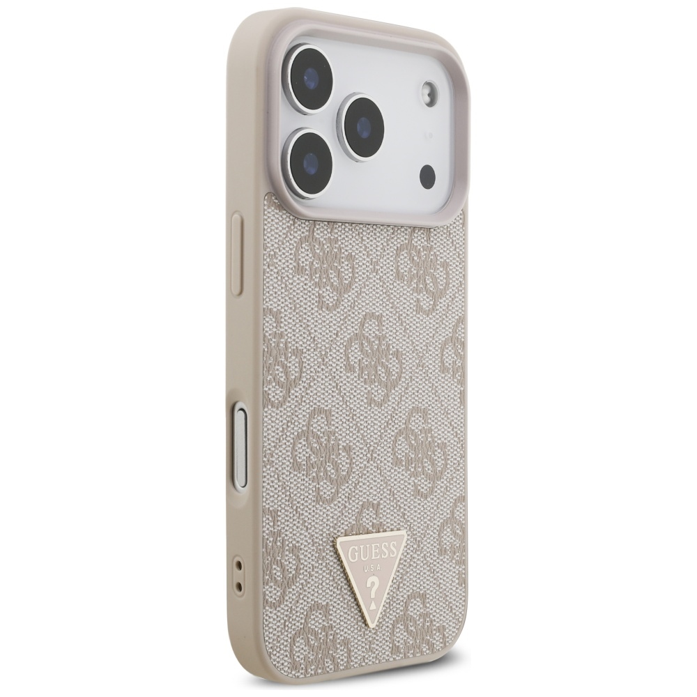 Guess 4G siksniņas Triangle Logo MagSafe maciņš iPhone 17 Pro – rozā | Phone Case Cover (2)