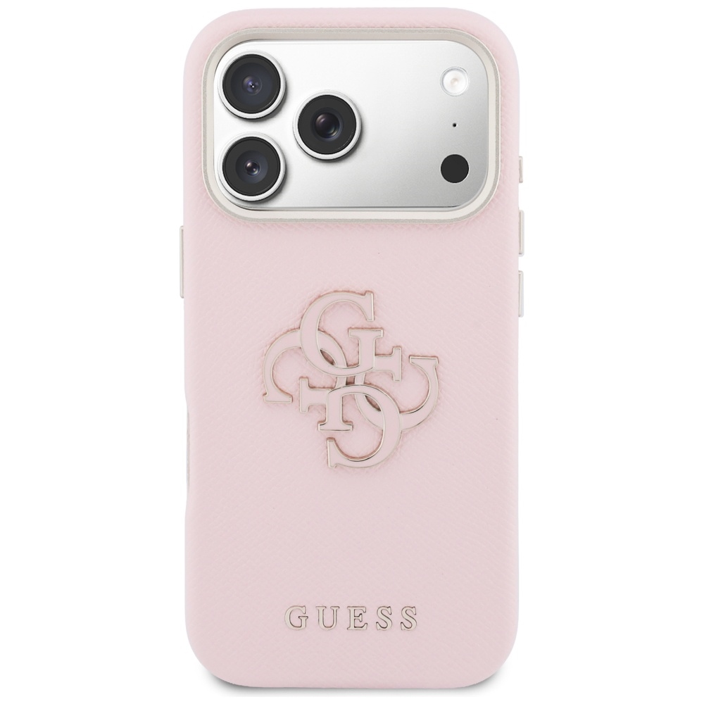 Guess FW sveķu logotipa vāciņš iPhone 17 Pro telefonam – rozā | Phone Case Cover (1)