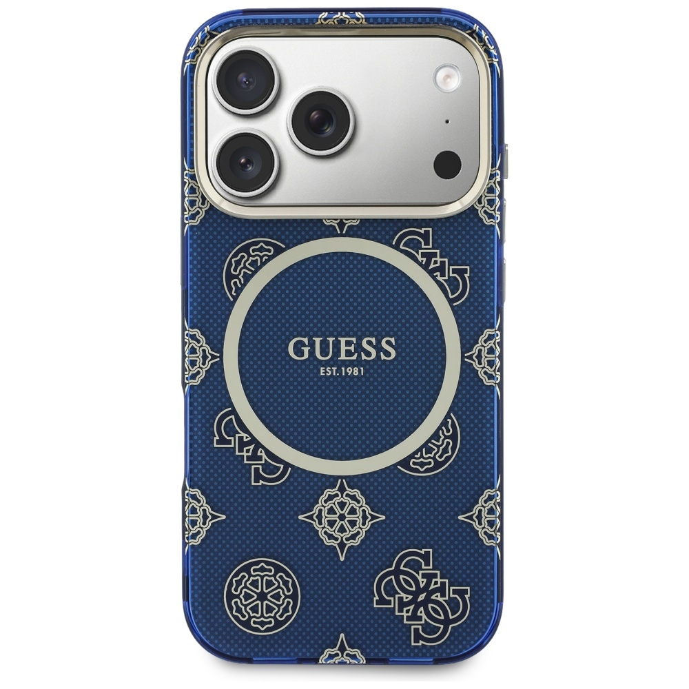 Guess IML Peony Dot MagSafe MagCase iPhone 17 Pro telefonam – zils | Phone Case Cover (1)