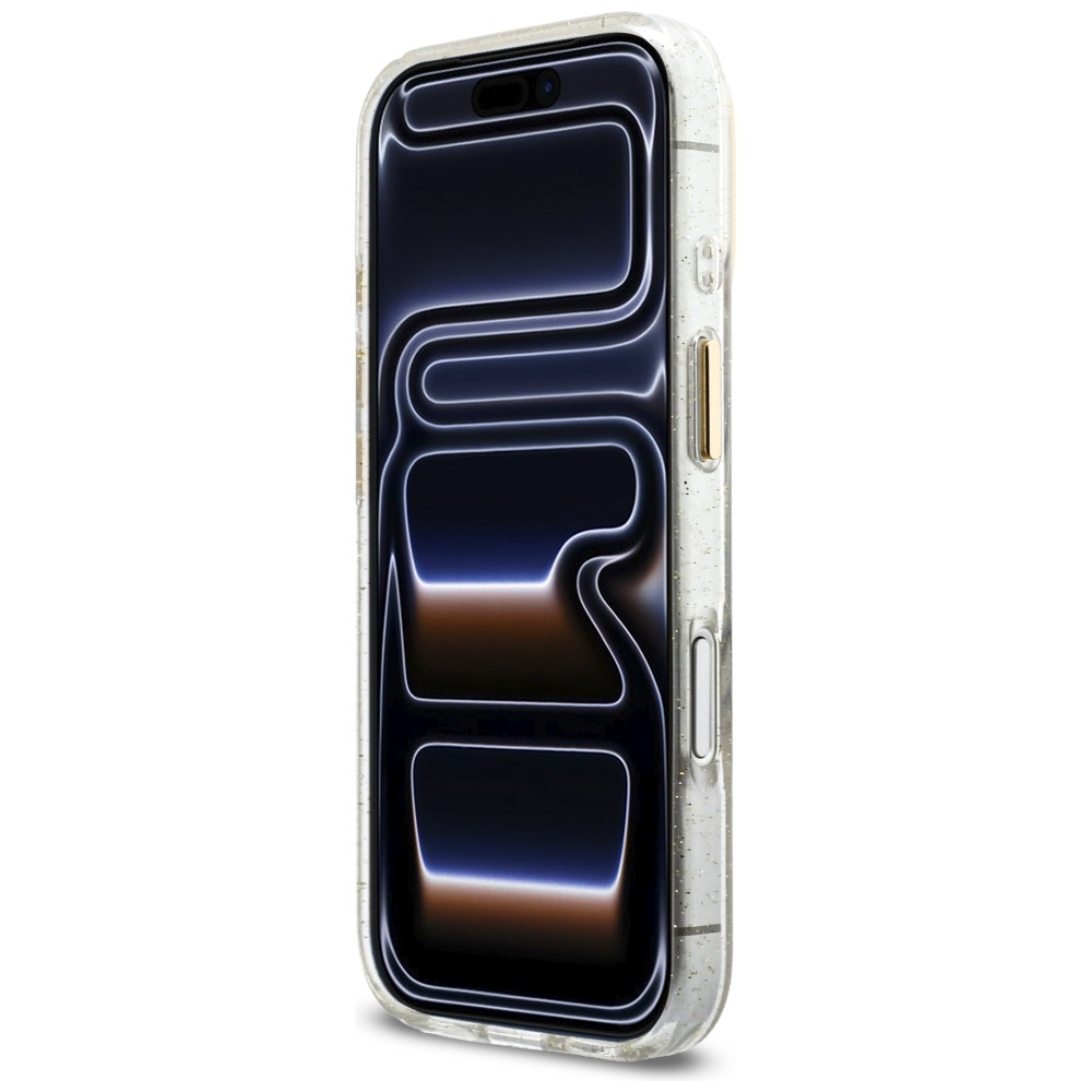 Guess IML Glitters Script Strap MagSafe vāciņš ar MagSafe priekš iPhone 17 Pro – caurspīdīgs | Phone Case Cover (3)