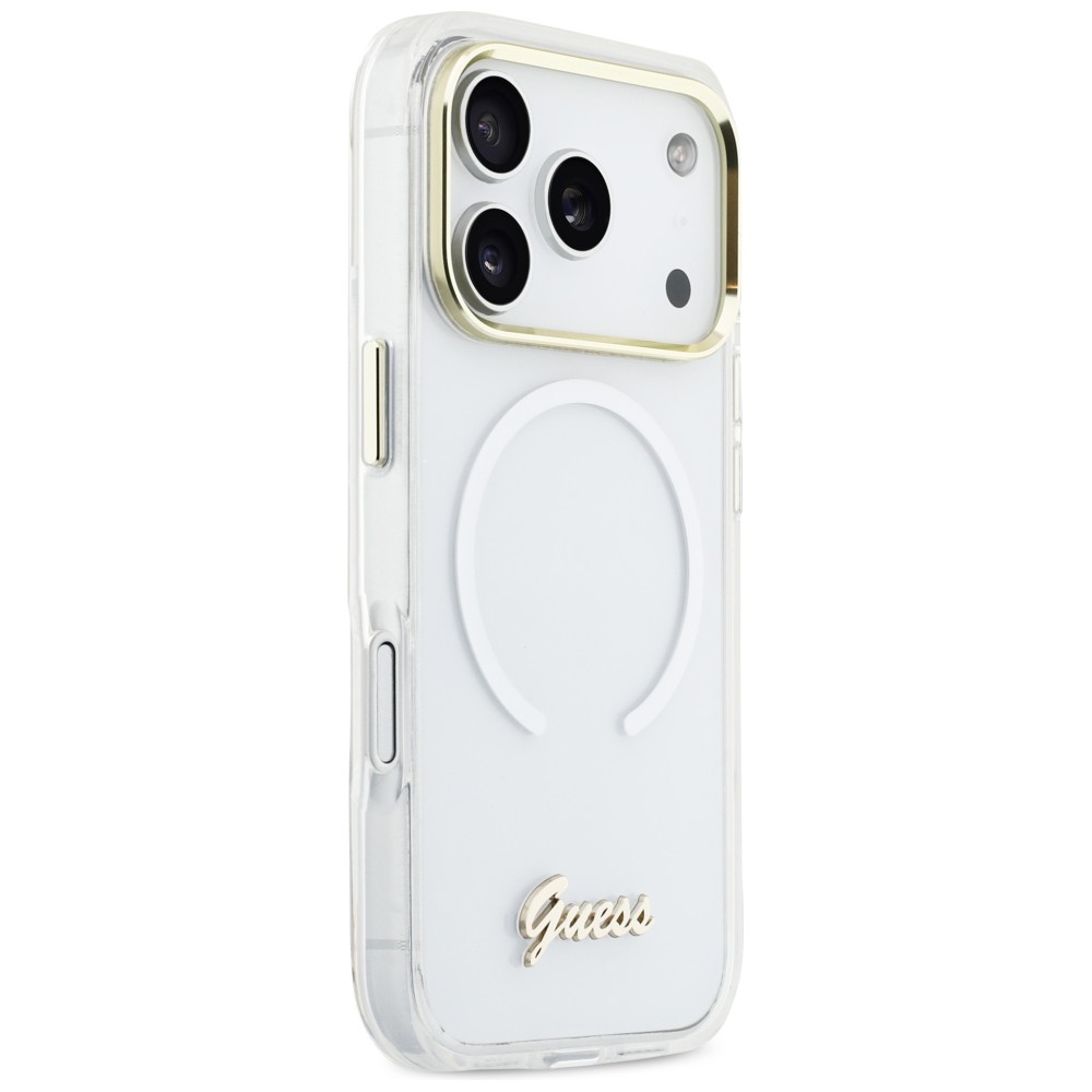 Guess IML Gradient Script Metal MagSafe Maciņš ar MagSafe iPhone 17 Pro – Balts | Phone Case Cover (2)